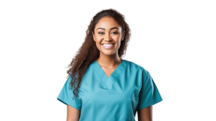 Portrait of smiling male doctor posing with folded arms isolated on transparent background,PNG image.