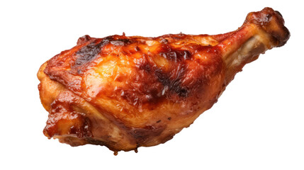 Grilled Chicken Leg isolated on transparent background,PNG image.