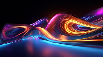 Bright neon waves. Space star burst. Abstract multicolor spectrum background. Neon laser background. Bright energy lines backdrop. Generated by artificial intelligence