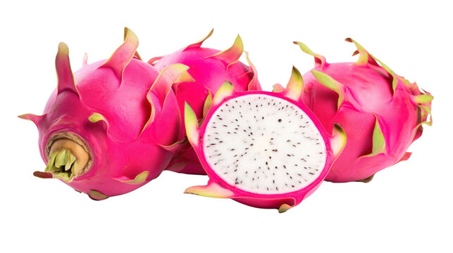 Dragon Fruit isolated on transparent background,PNG image.