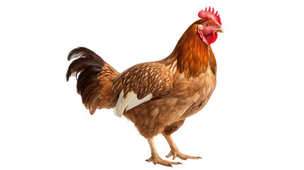 Fototapeta premium Chicken looking forward full body shot isolated on transparent background,PNG image.