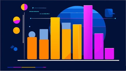 A bar chart showing rising sales trends. vektor icon illustation