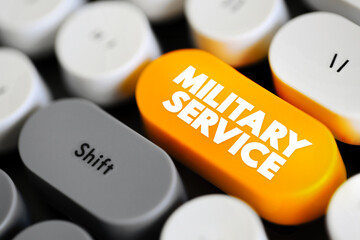 Military Service is service by an individual or group in an army, air forces, and naval forces,...