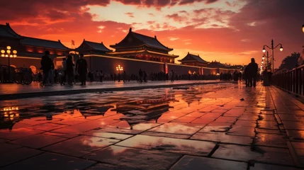 Rolgordijnen Tiananmen Square Photography Brightness National Day © piumi