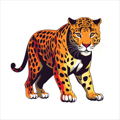 Jaguar laying on the ground VECTOR