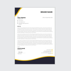 Clean and professional corporate company business letterhead template design with color variation 