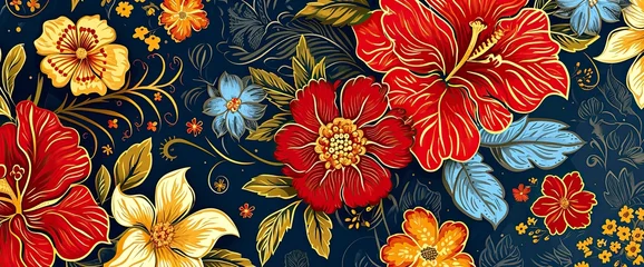 Deurstickers Tropical Pattern Batik Background, Background Design Images © Studio Z