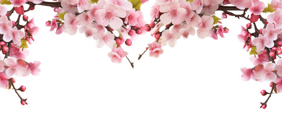 Fototapeta na wymiar cherry blossom background with copy space for your text or image, generative AI.