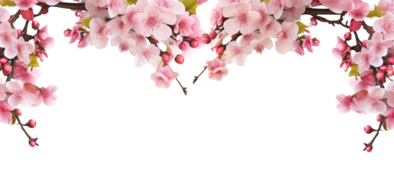 cherry blossom background with copy space for your text or image, generative AI.