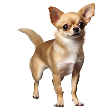 Chihuahua dog standing, isolated on transparent of white background