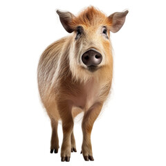 Fototapeta premium Portrait of wild boar animal, isolated on transparent of white background