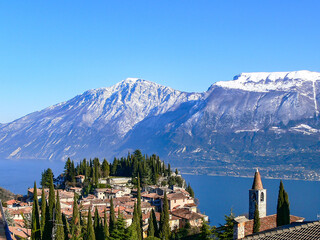 View of Pieve, a district of Tremosine on Lake Garda