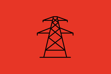power grid support illustration in flat style design. Vector illustration.	