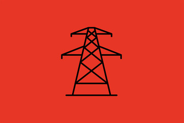 Fototapeta na wymiar power grid support illustration in flat style design. Vector illustration. 