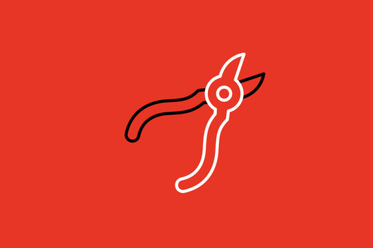 nippers illustration in flat style design. Vector illustration.	