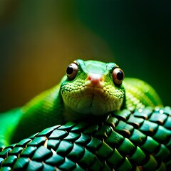 Fototapeta premium close up of a green snake
