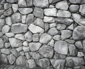 gray background, in the photo an old stone wall made of large stones