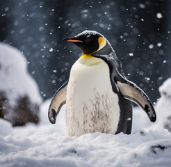 Obraz premium penguin in polar regions 1, ai, generated, ai generated