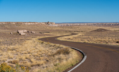 winding road in the desert