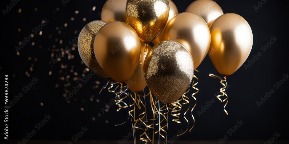 Poster balloons background generative ai