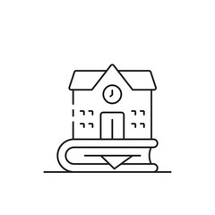 School building, education, institution, architecture, learning center, knowledge hub, academic facility, classrooms, campus, schoolhouse, symbol, structure, icon, elementary school, high school