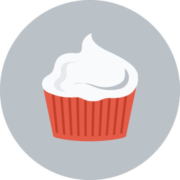 cupcake with cream and cherry. food icon png transparent. food icon vector. food symbol. bread, cooking, cuisine, drink, fare, feed, foodstuff, meal, meat and snack logo design template.
