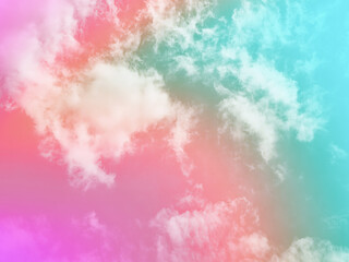 beauty sweet pastel blue and violet colorful with fluffy clouds on sky. multi color rainbow image. abstract fantasy growing light