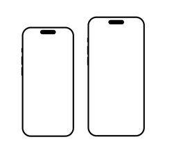 Model smartphone with transparent screens. Smartphone mockup . Device front view. 