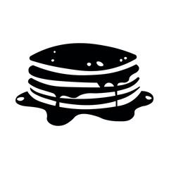 Pancakes black vector icon on white background