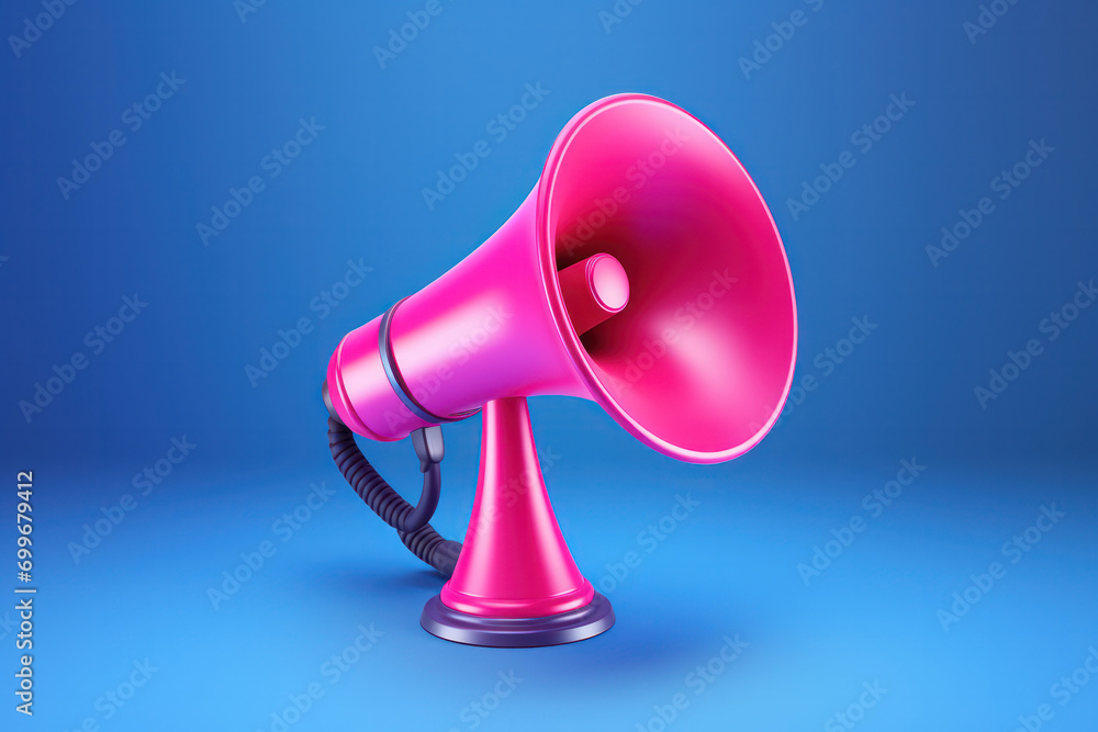 Aufkleber minimalist echo, 3d megaphone speaker in simple form - subtle design for maximum impact.