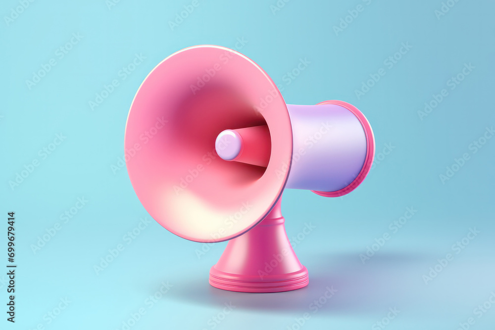 Poster minimalist echo, 3d megaphone speaker in simple form - subtle design for maximum impact.