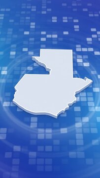 Mobile Vertical Resolution 1080x1920 Pixels, Guatemala 3D Map Intro on Minimal Background, Multi Purpose Background Useful for Politics, Elections, Travel, News and Sports Events