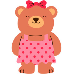 cute brown teddy bear with girl