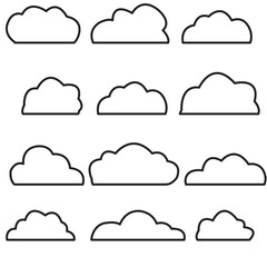 Dream cloud isolated icon. Cute Clouds Pattern.	