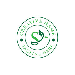 Natural wellness logo letter S