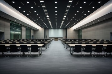 Empty modern conference room ready for seminar
