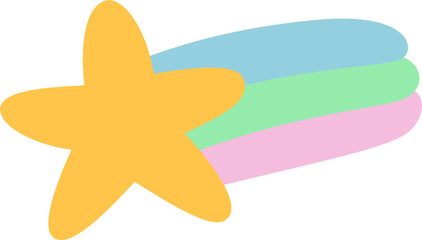 Fototapeta premium falling star cute kidcore doodle