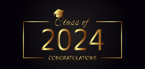 Class Off 2024 Congratulations Text Design illustration