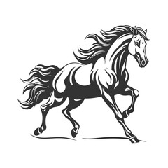 Horse Illustration Clip Art Design Shape. Animal Silhouette Icon Vector.