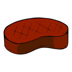 meat steak illustration Colored hand drawn 