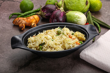 Indian vegetarian pilao basmati rice