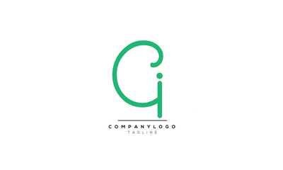 Alphabet letters Initials Monogram logo GI, GI INITIAL, GI letter