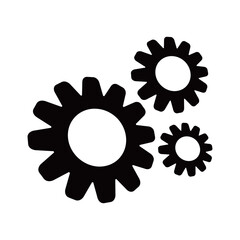 Gear cogwheel icon in trendy flat design. repair sign and symbol.