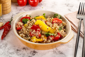 Dietary vegetarian quinoa with vegetables