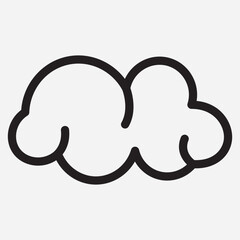 Curl cloud icon. Smoke icon. Cartoon cloud flat style isolated on white background. Design elements for the weather, Anime, cloud storage applications. Comic cloud vector.