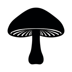Mushroom black vector icon on white background