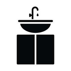 Sink washing icon standing on transparent background