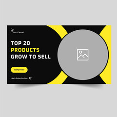 Multipurose product idea business thumbnail baner design, products idea tips and tricks video cover banner design, fully customizable vector eps 10 file format