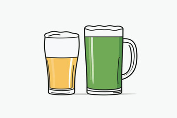 St. Patrick's Day vector grean beer leaf