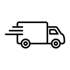 Truck delivery icon on transparent background